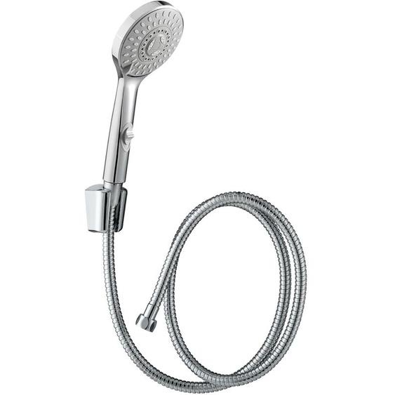 Wirquin - Combiné de douche trio Cindy 5 jets avec stop-jet et flexible en métal 1,50 m 60720870, gris