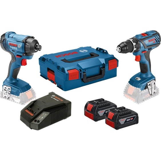 Combo kit 2 machines 18V (GSR28/GDR160) + 2 batteries 4Ah + chargeur sous L-BOXX - BOSCH - 06019G5107