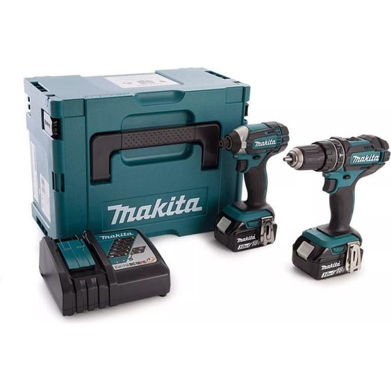 Makita DLX 2131 JX1 Kit combiné sans fil 18 V avec DHP 482 62 Nm + DTD 152 165 Nm + 3x batterie 3,0 Ah + chargeur + Makpac