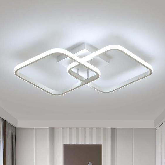 Comely - Plafonnier led Carré Design, 42W Luminaire Plafonnier Salon Moderne 4700LM, Lampe de Plafond Chambre Blanc Acrylique pour Cuisine Salle à