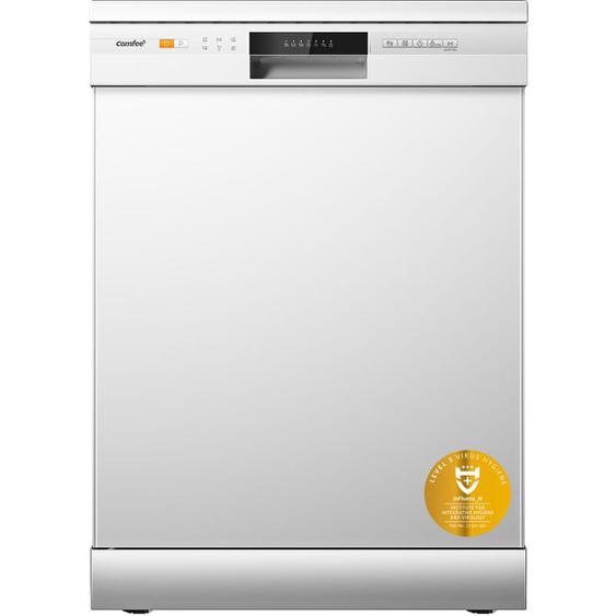 Comfee - Lave-Vaisselle Pose Libre 60cm, 49dB avec 12 couverts, Hygiene Lavage, Départ Différé, Demi-Charge - Blanc [Classe d]