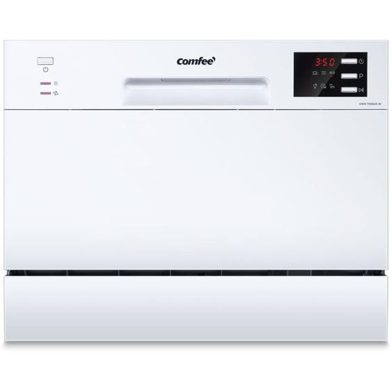 Comfee Lave-vaisselle pose libre TD602E-W L55cm 47db avec 6 couverts, 6 programmes, Commande tactile Affichage LED Blanc