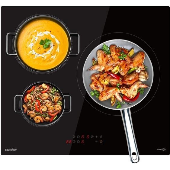 Comfee - Plaque de cuisson induction 3 zones - 3 feux- 3 boosters - 7200W - L59 x P52 cm CIH721T278K0 - Noir