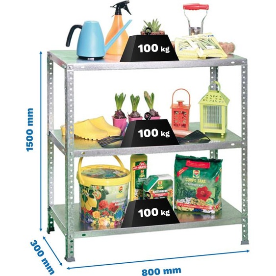 COMFORT MINI 4/300 Étagère métallique GALVA