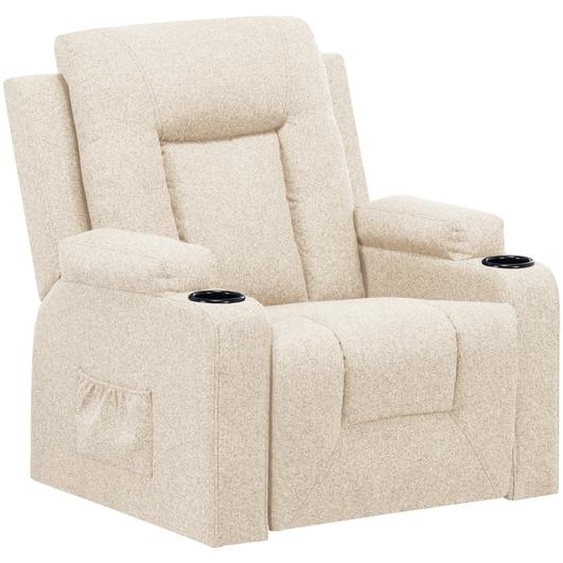 COMHOMA Fauteuil de relaxation Fauteuil TV en tissu avec fonction chaise longue Fauteuil TV réglable, Recliner Chair, beige-tissu