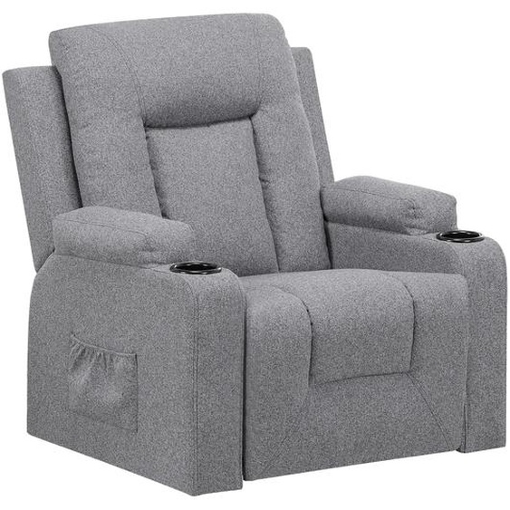 COMHOMA Fauteuil de relaxation Fauteuil TV en tissu avec fonction chaise longue Fauteuil TV réglable, Recliner Chair, gris foncé-tissu