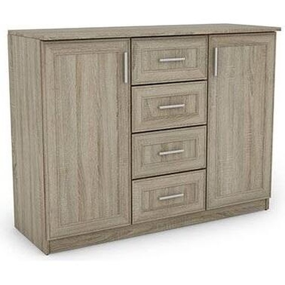 Commode 120 en chêne clair avec ferrures Premium - 120x92x44 cm, à monter soi-même