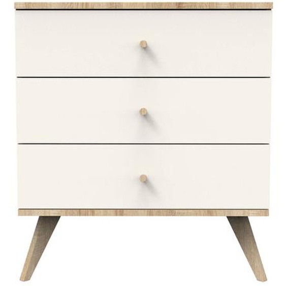 Commode 3 Tiroirs Avec Pieds Bois - Camille Vanille
