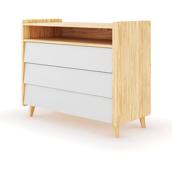 Commode 3 Tiroirs Bois Massif Peter Bois Et Blanc
