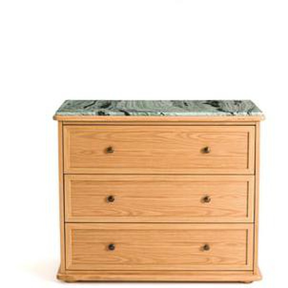 Commode 3 tiroirs chêne et marbre, Ajulne