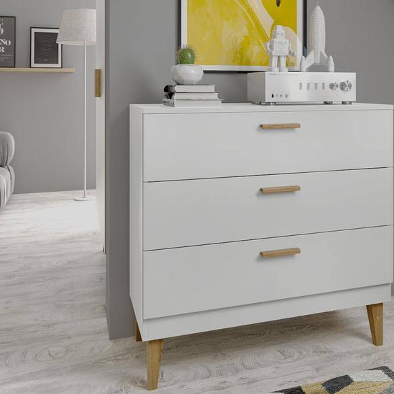 Commode 3 Tiroirs Dream Blanc & Chêne