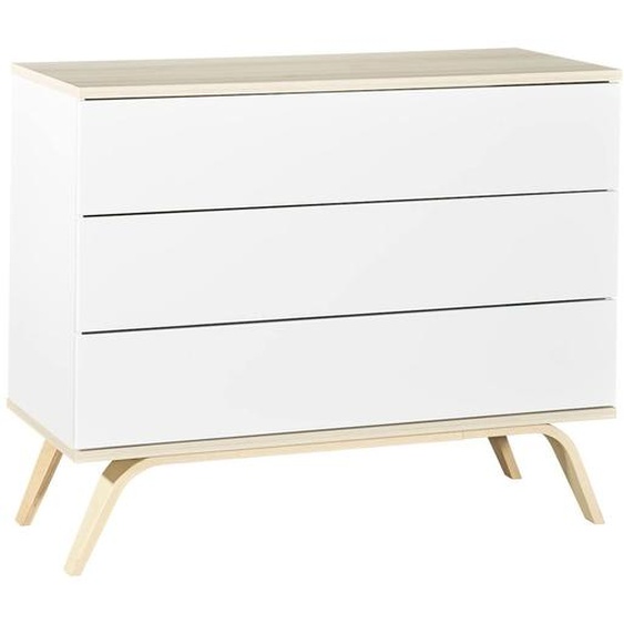 Commode 3 Tiroirs En Bois - Serena Blanc