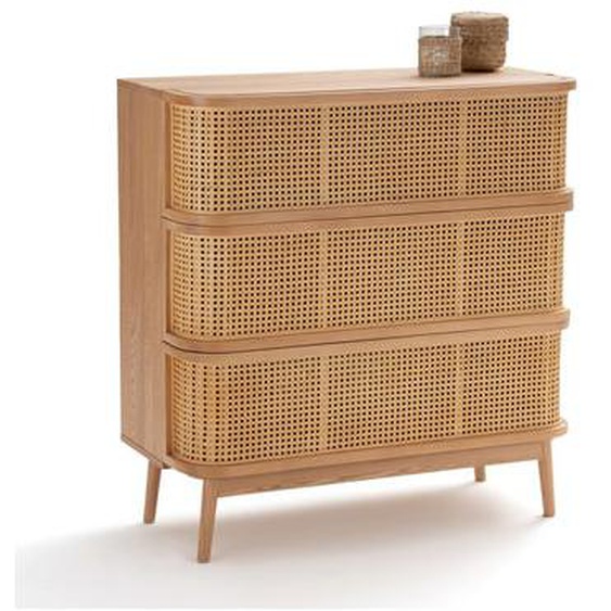 Commode 3 tiroirs en cannage Laora