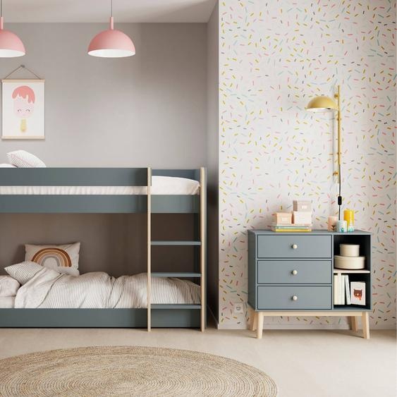 Commode 3 Tiroirs Et 2 Niches - Gamme Simon Vert Kaki