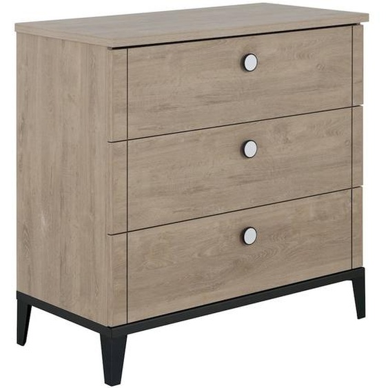 Commode 3 Tiroirs Marcel Chêne Blond-noir