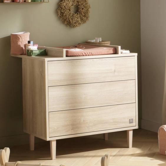 Commode 3 Tiroirs Pieds Bois - Paloma Marron