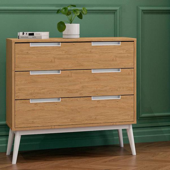 Commode 3 Tiroirs Vintage Octave Chêne