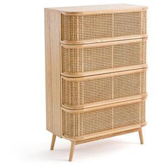 Commode 4 tiroirs en cannage, Laora