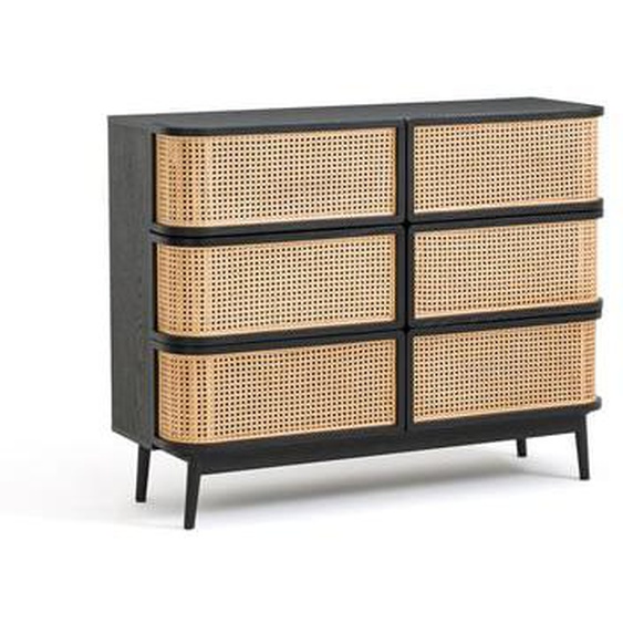 Commode 6 tiroirs en cannage Laora