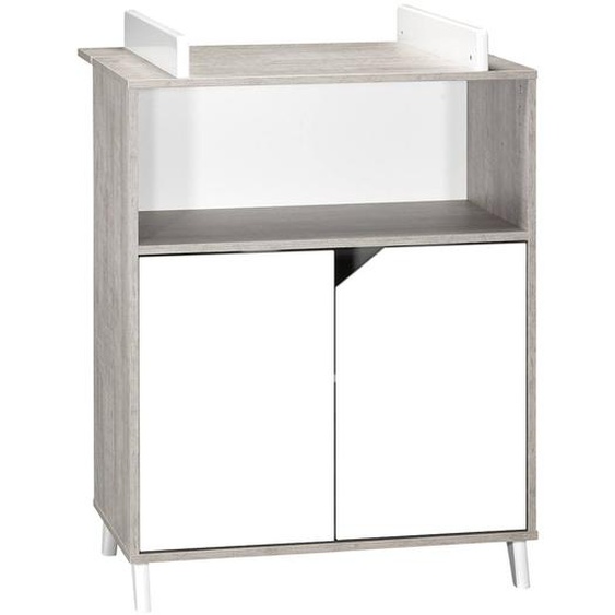 Commode À Langer Bébé En Bois - Scandi Blanc/gris