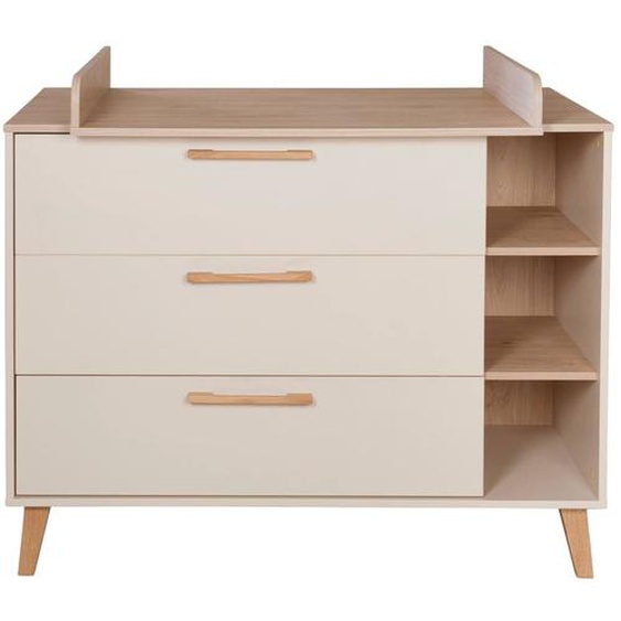 Commode À Langer Évolutive 3 Tiroirs 3 Niches Jil Cashmere / Décor Châtaignier