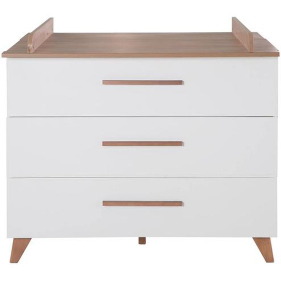 Commode À Langer Évolutive 3 Tiroirs À Extension Totale Ole Blanc - Chêne Foncé