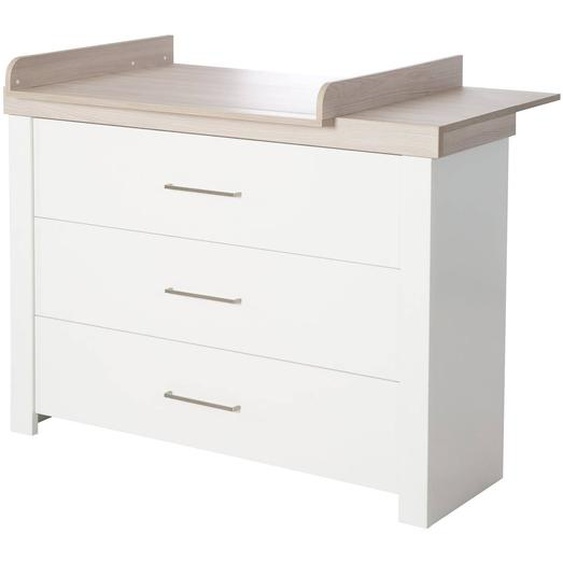 Commode À Langer Évolutive 3 Tiroirs Lucy Blanc Cassé / Décor Luna Elm