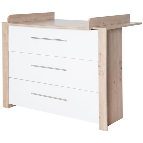 Commode À Langer Évolutive 3 Tiroirs Malo Blanc - Chêne Sonoma Scié