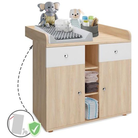 Commode à Langer INFANTASTIC - Chêne - 2 Tiroirs - 90x69x92 cm