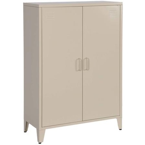 Commode/armoire Industrielle Métal 2 Portes Soho Beige