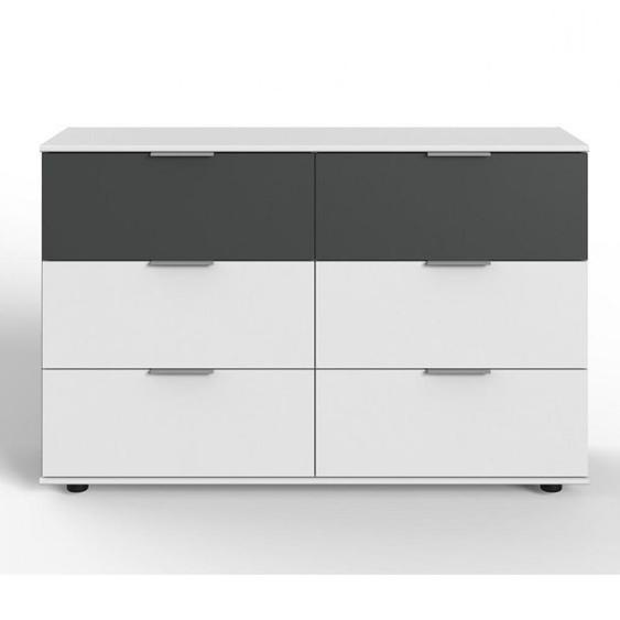 Commode AURELIA blanc 6 tiroirs 130 cm
