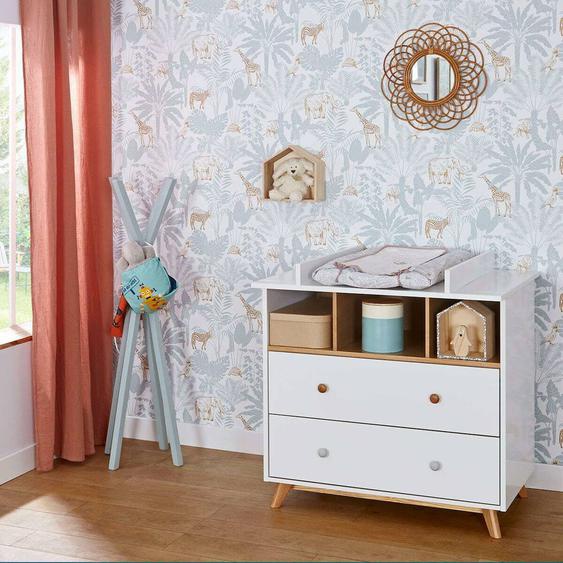 Commode Bébé Kombu Blanc Et Bois