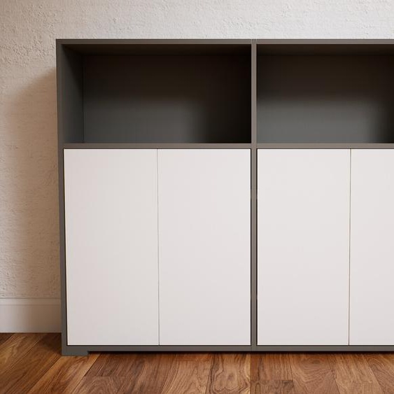 Commode - Blanc, contemporaine, élégantes, avec porte Blanc - 151 x 119 x 34 cm, personnalisable
