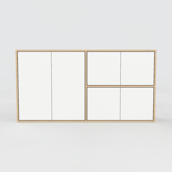 Commode - Blanc, contemporaine, élégantes, avec porte Blanc - 151 x 79 x 34 cm, personnalisable