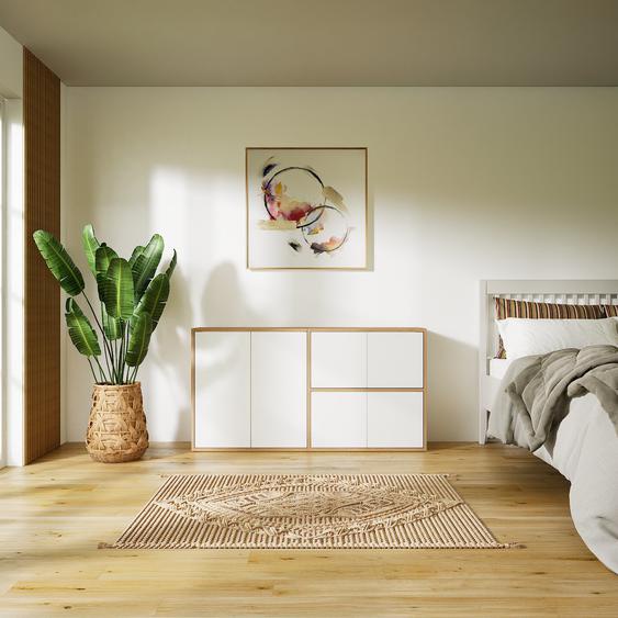 Commode - Blanc, contemporaine, élégantes, avec porte Blanc - 151 x 79 x 34 cm, personnalisable