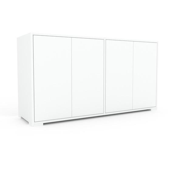 Commode - Blanc, contemporaine, élégantes, avec porte Blanc - 151 x 81 x 47 cm, personnalisable
