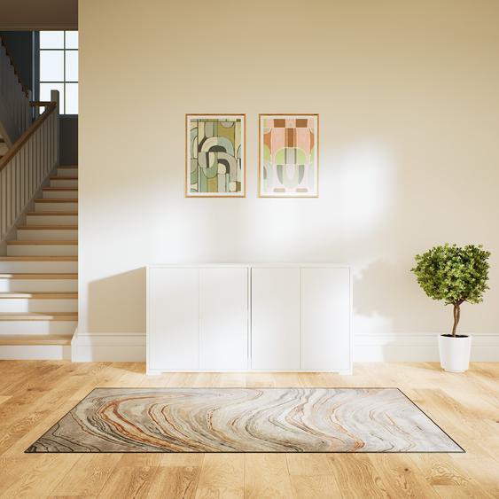 Commode - Blanc, contemporaine, élégantes, avec porte Blanc - 151 x 81 x 47 cm, personnalisable