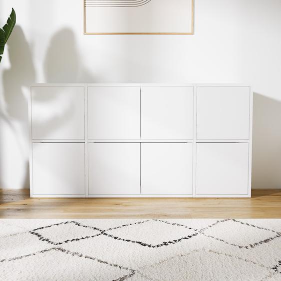 Commode - Blanc, contemporaine, élégantes, avec porte Blanc - 154 x 79 x 34 cm, personnalisable