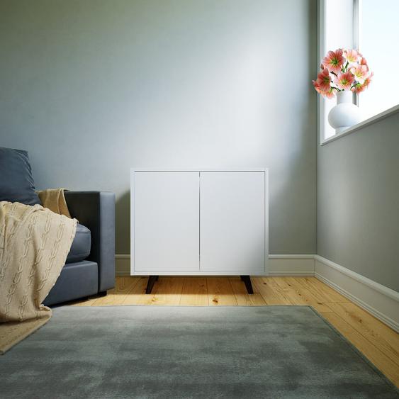 Commode - Blanc, contemporaine, élégantes, avec porte Blanc - 77 x 72 x 47 cm, personnalisable
