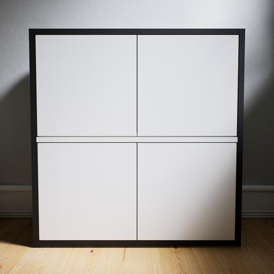 Commode - Blanc, contemporaine, élégantes, avec porte Blanc - 77 x 79 x 34 cm, personnalisable