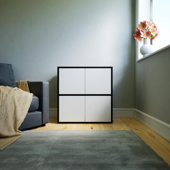 Commode - Blanc, contemporaine, élégantes, avec porte Blanc - 77 x 79 x 34 cm, personnalisable