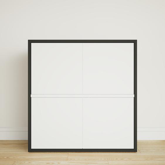 Commode - Blanc, contemporaine, élégantes, avec porte Blanc - 77 x 79 x 34 cm, personnalisable