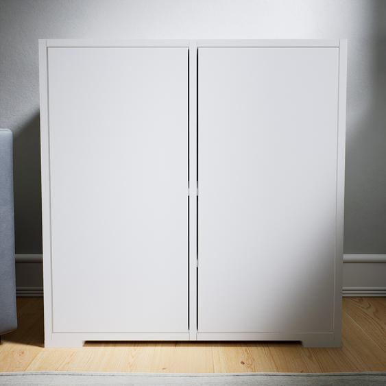 Commode - Blanc, contemporaine, élégantes, avec porte Blanc - 79 x 81 x 47 cm, personnalisable