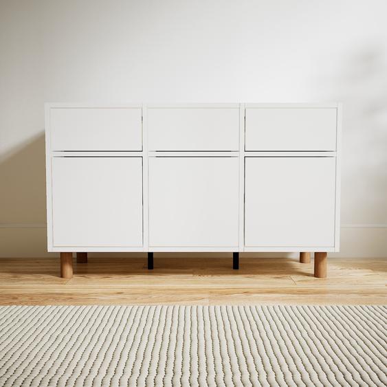 Commode - Blanc, moderne, raffinée, avec porte Blanc et tiroir Blanc - 118 x 72 x 47 cm