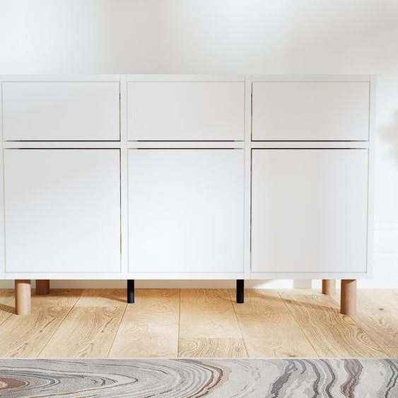 Commode - Blanc, moderne, raffinée, avec porte Blanc et tiroir Blanc - 118 x 72 x 47 cm
