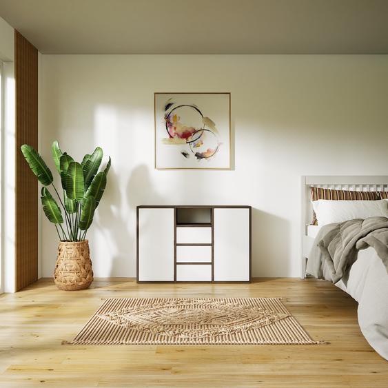 Commode - Blanc, moderne, raffinée, avec porte Blanc et tiroir Blanc - 118 x 79 x 34 cm