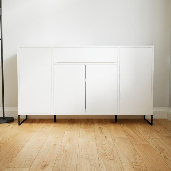 Commode - Blanc, moderne, raffinée, avec porte Blanc et tiroir Blanc - 154 x 91 x 34 cm