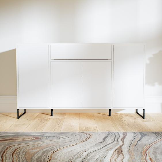 Commode - Blanc, moderne, raffinée, avec porte Blanc et tiroir Blanc - 154 x 91 x 34 cm