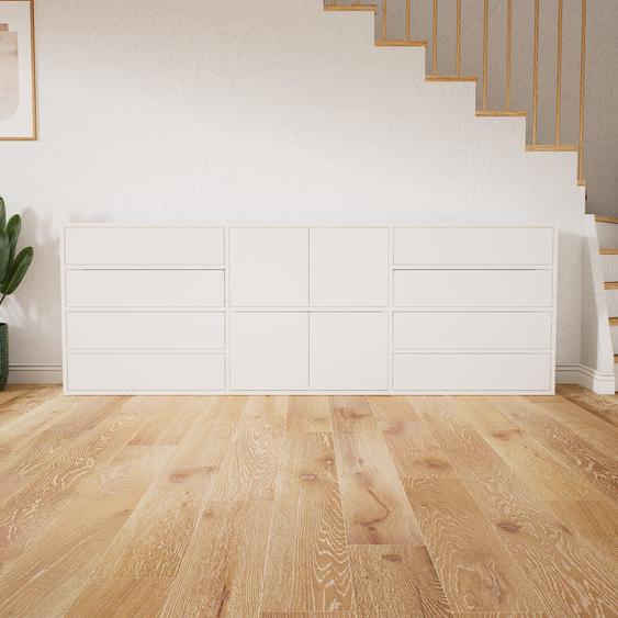 Commode - Blanc, moderne, raffinée, avec porte Blanc et tiroir Blanc - 226 x 79 x 34 cm