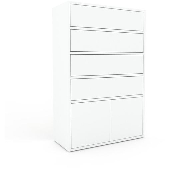 Commode - Blanc, moderne, raffinée, avec porte Blanc et tiroir Blanc - 77 x 118 x 34 cm